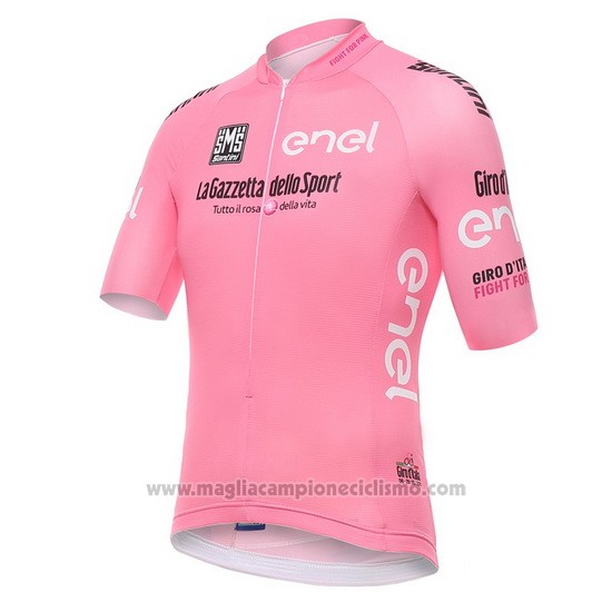 2016 Abbigliamento Ciclismo Giro d'Italia Fuxia Manica Corta e Salopette